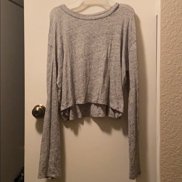 long sleeve soft grey PINK top - Picture 1 of 2